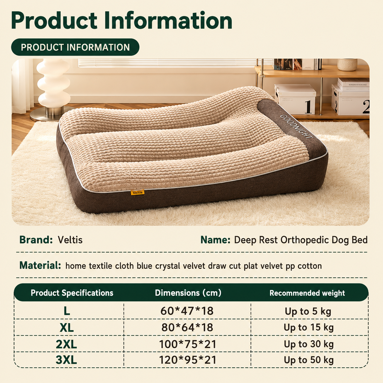 VELTIS™ Deep Rest Orthopedic Dog Bed